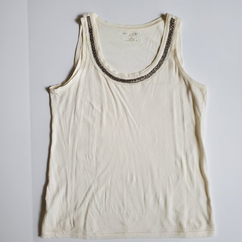 Ann Taylor Knit Top with Detailed Neckline
